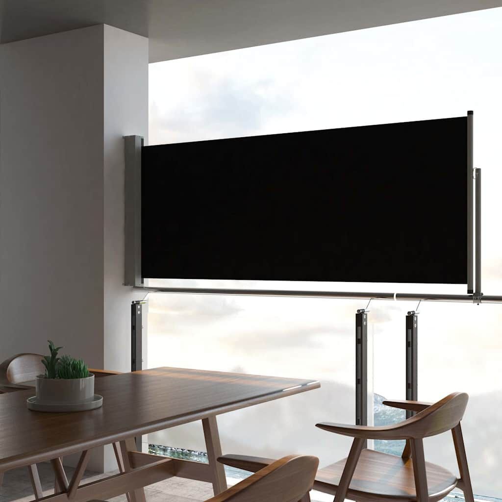Tuinscherm Uittrekbaar 100x300cm Zwart - 40% Korting!