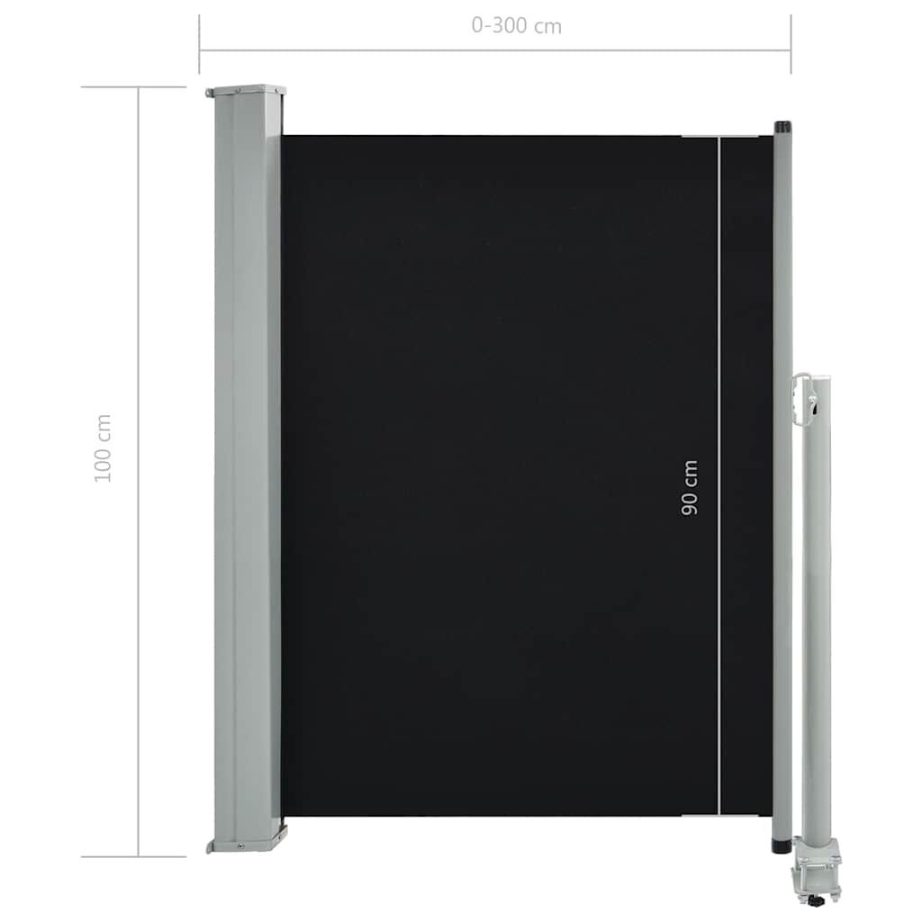 Tuinscherm Uittrekbaar 100x300cm Zwart - 40% Korting!