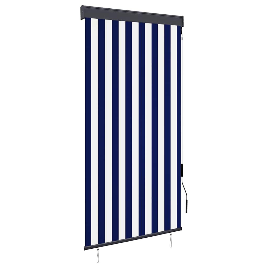 vidaXL Rolgordijn Buiten 80x250 Blauw/Wit - 40% Korting!