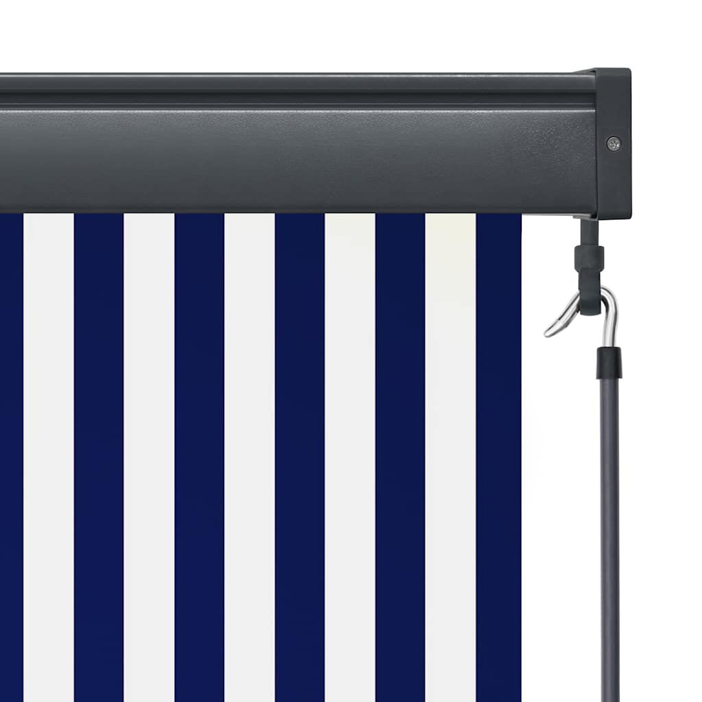 vidaXL Rolgordijn Buiten 80x250 Blauw/Wit - 40% Korting!