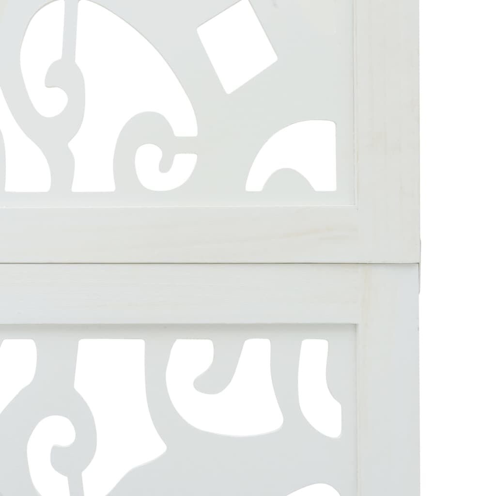 Kamerscherm 4 Panelen Paulowniahout Wit - 35% Korting!
