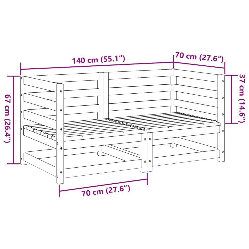 VidaXL Loungeset Grenenhout Wasbruin - 2-delig - 40% Korting!