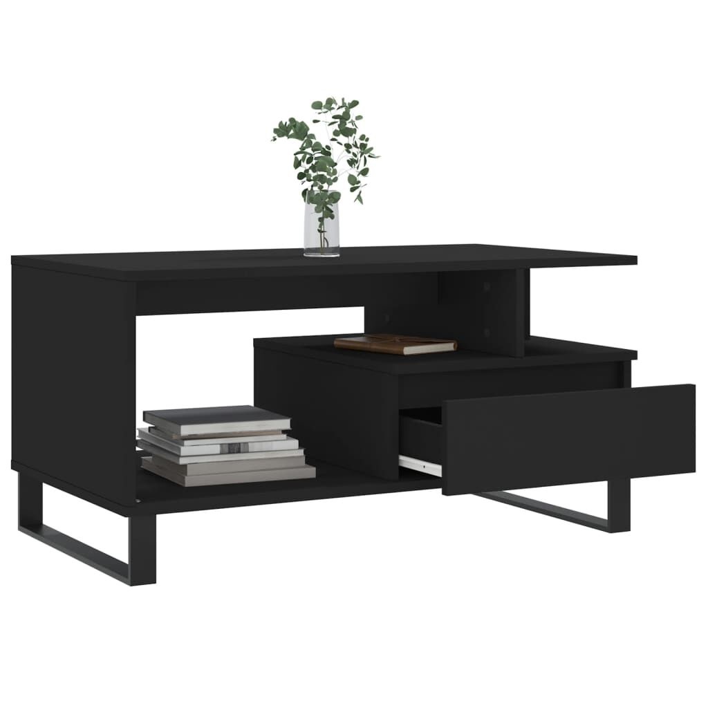Salontafel Zwart Hout 90x49cm - 35% Korting! Zo Goed Als Nieuw