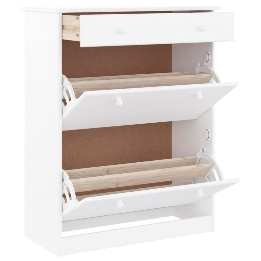 vidaXL Schoenenkast Wit Grenenhout 77cm - 35% Korting!
