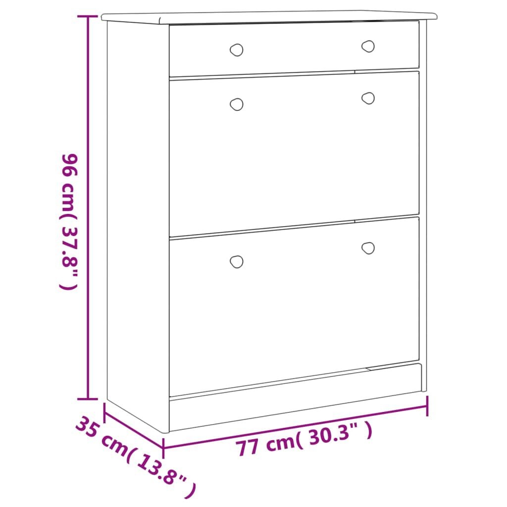 vidaXL Schoenenkast Wit Grenenhout 77cm - 35% Korting!