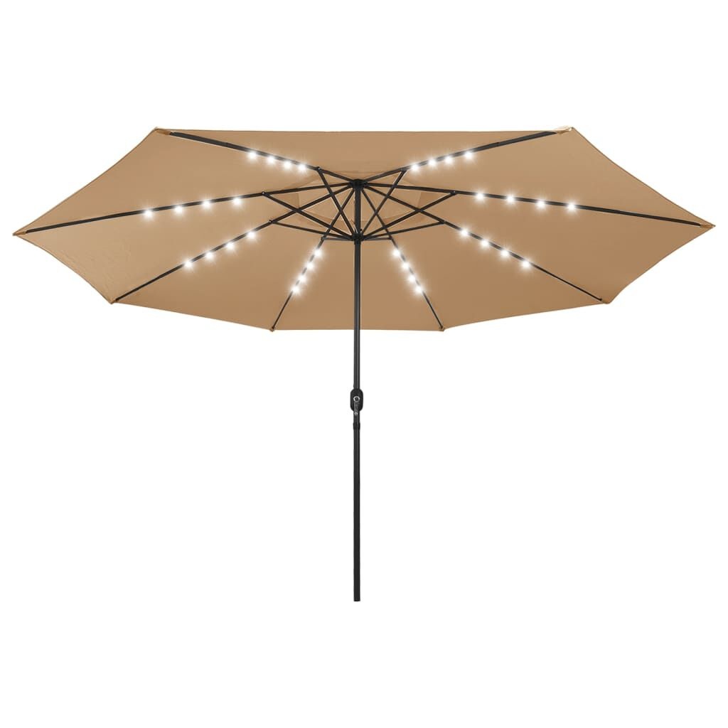 vidaXL Parasol met LED 400cm Taupe - 40% Korting!