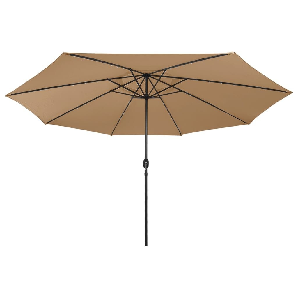 vidaXL Parasol met LED 400cm Taupe - 40% Korting!
