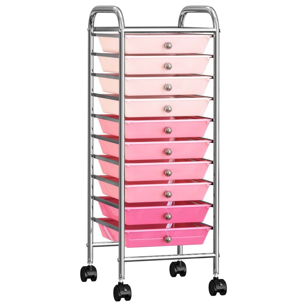 vidaXL Opbergtrolley Transparant - 10 Lades - 55% Korting!