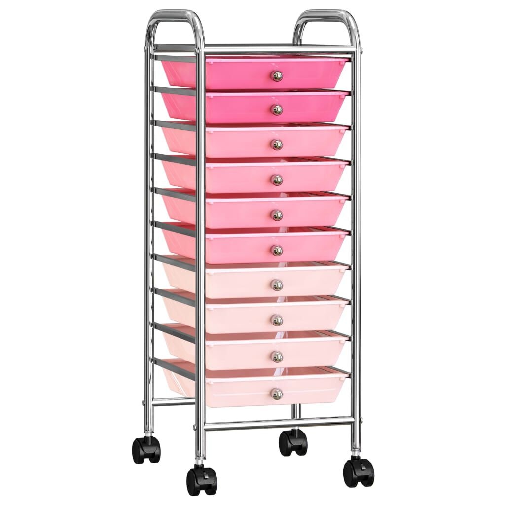 vidaXL Opbergtrolley Transparant - 10 Lades - 55% Korting!
