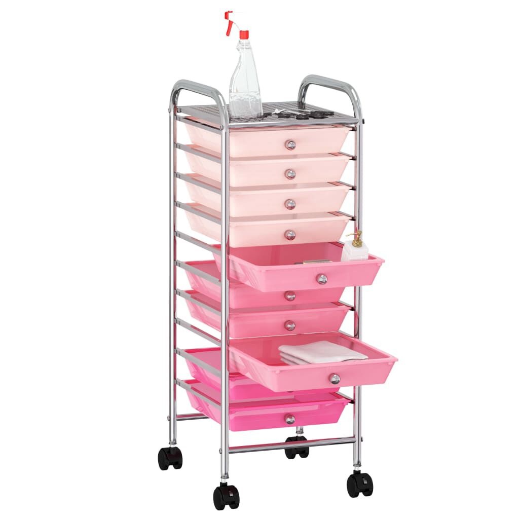 vidaXL Opbergtrolley Transparant - 10 Lades - 55% Korting!