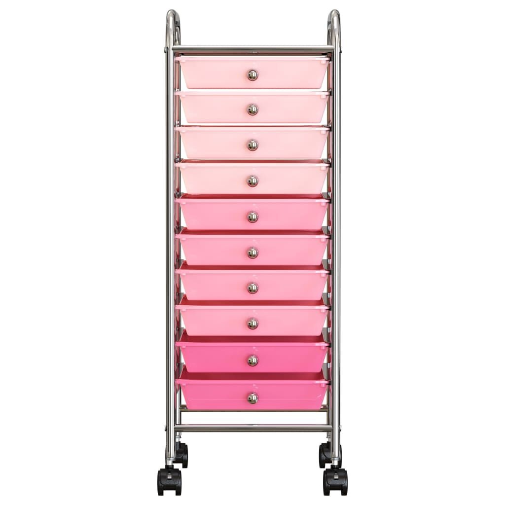 vidaXL Opbergtrolley Transparant - 10 Lades - 55% Korting!