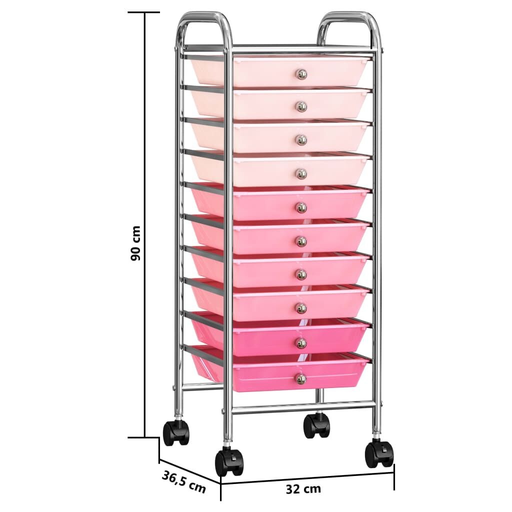 vidaXL Opbergtrolley Transparant - 10 Lades - 55% Korting!