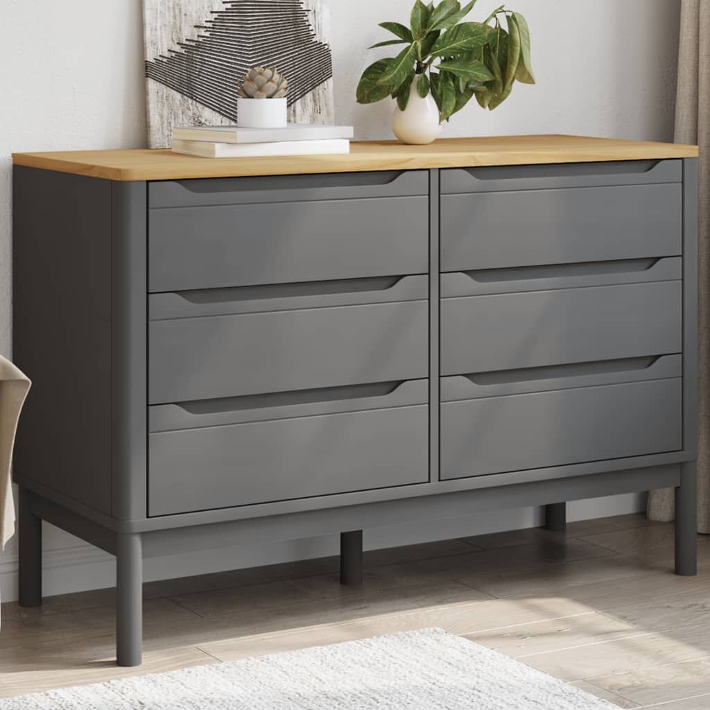 vidaXL Ladekast FLORO Grijs Grenenhout -35%