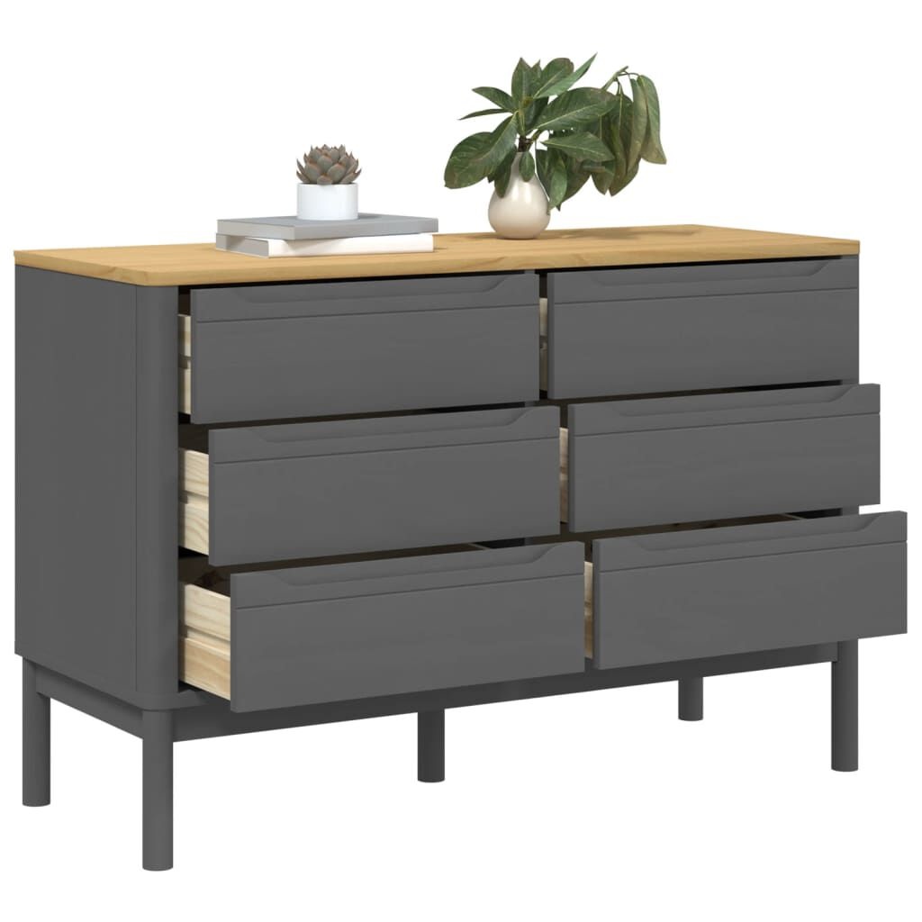 vidaXL Ladekast FLORO Grijs Grenenhout -35%