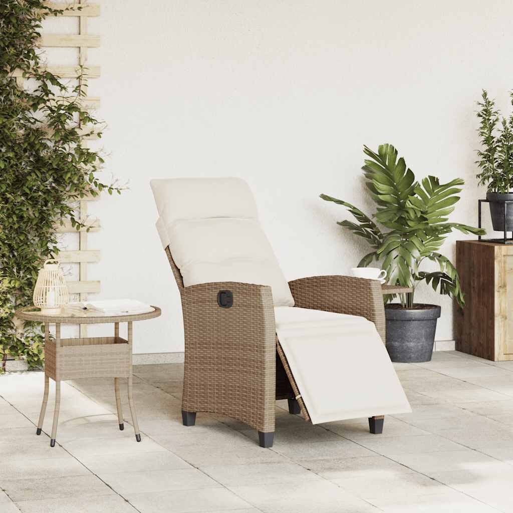 Verstelbare Tuinstoel met Tafel - Beige - 40% Korting!
