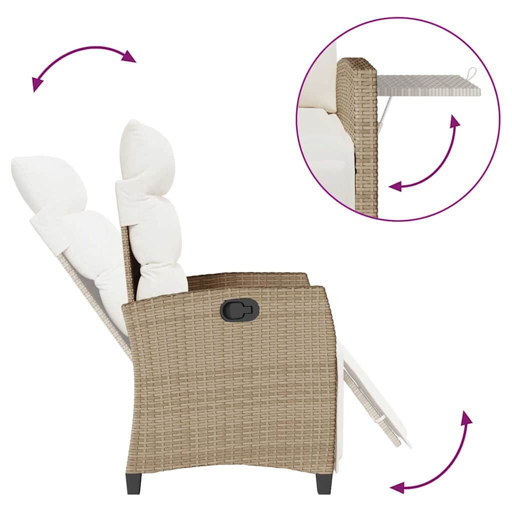Verstelbare Tuinstoel met Tafel - Beige - 40% Korting!