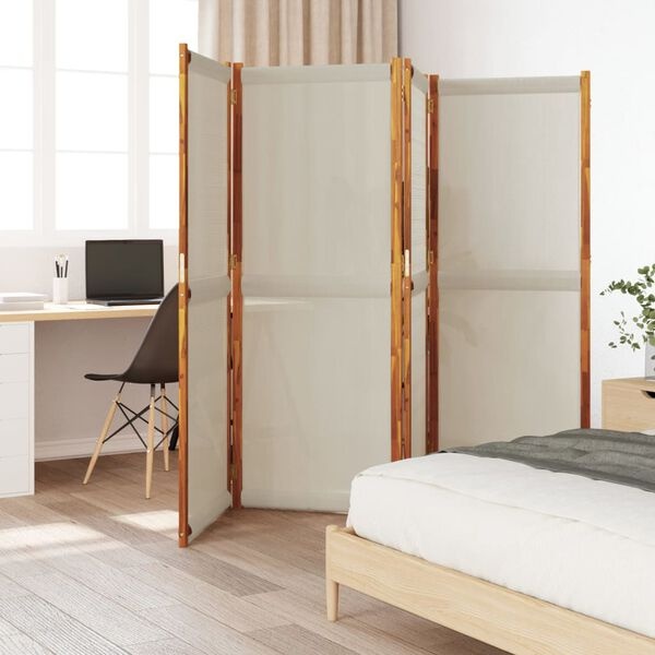 Kamerscherm 4 Panelen Lichtgrijs 280x180cm -40% Korting!