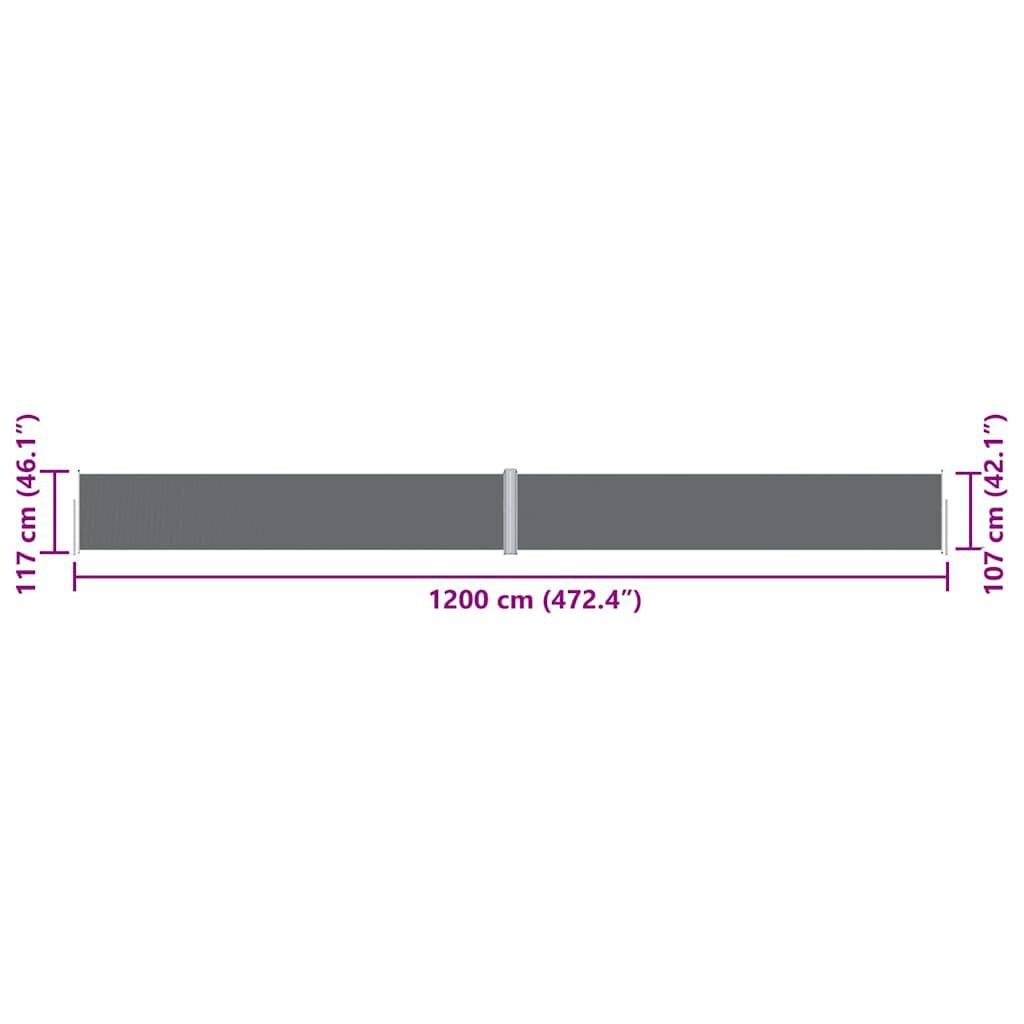 VidaXL Windscherm Antraciet 117x1200cm - 40% Korting!