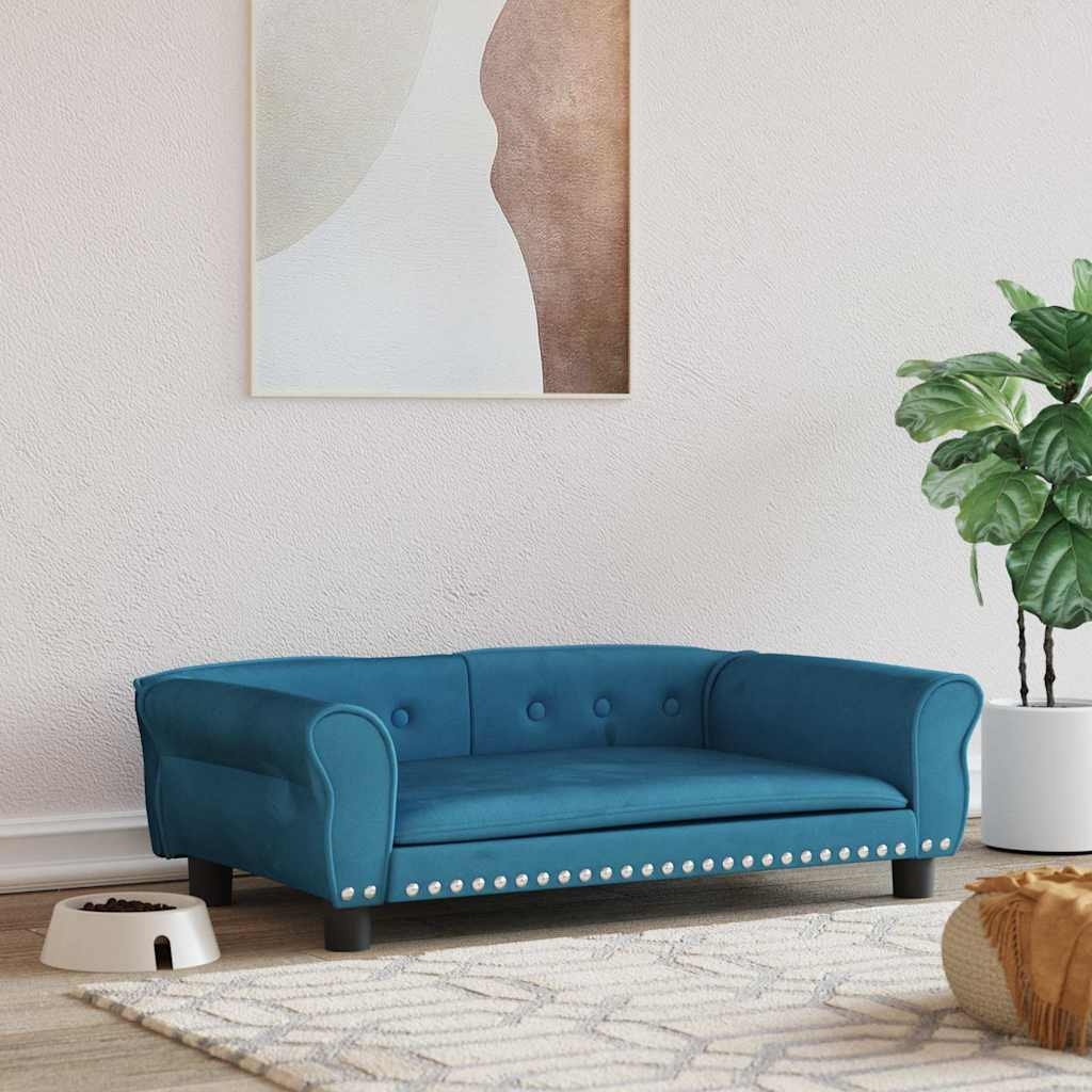 vidaXL Hondenmand Fluweel Blauw 95cm - 40% Korting!