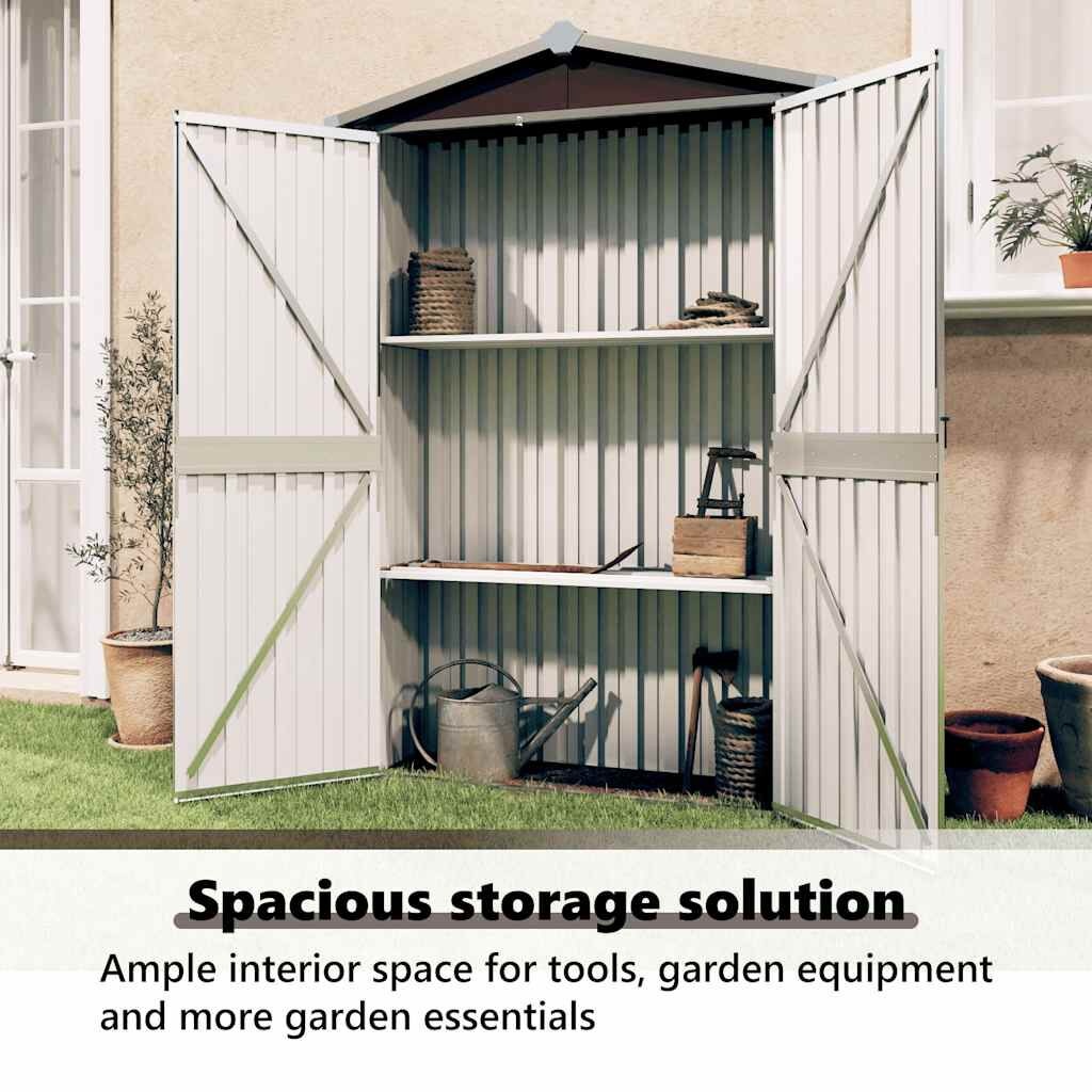 Tuinschuur bruin gegalvaniseerd staal 116x45x175cm - 40% korting!