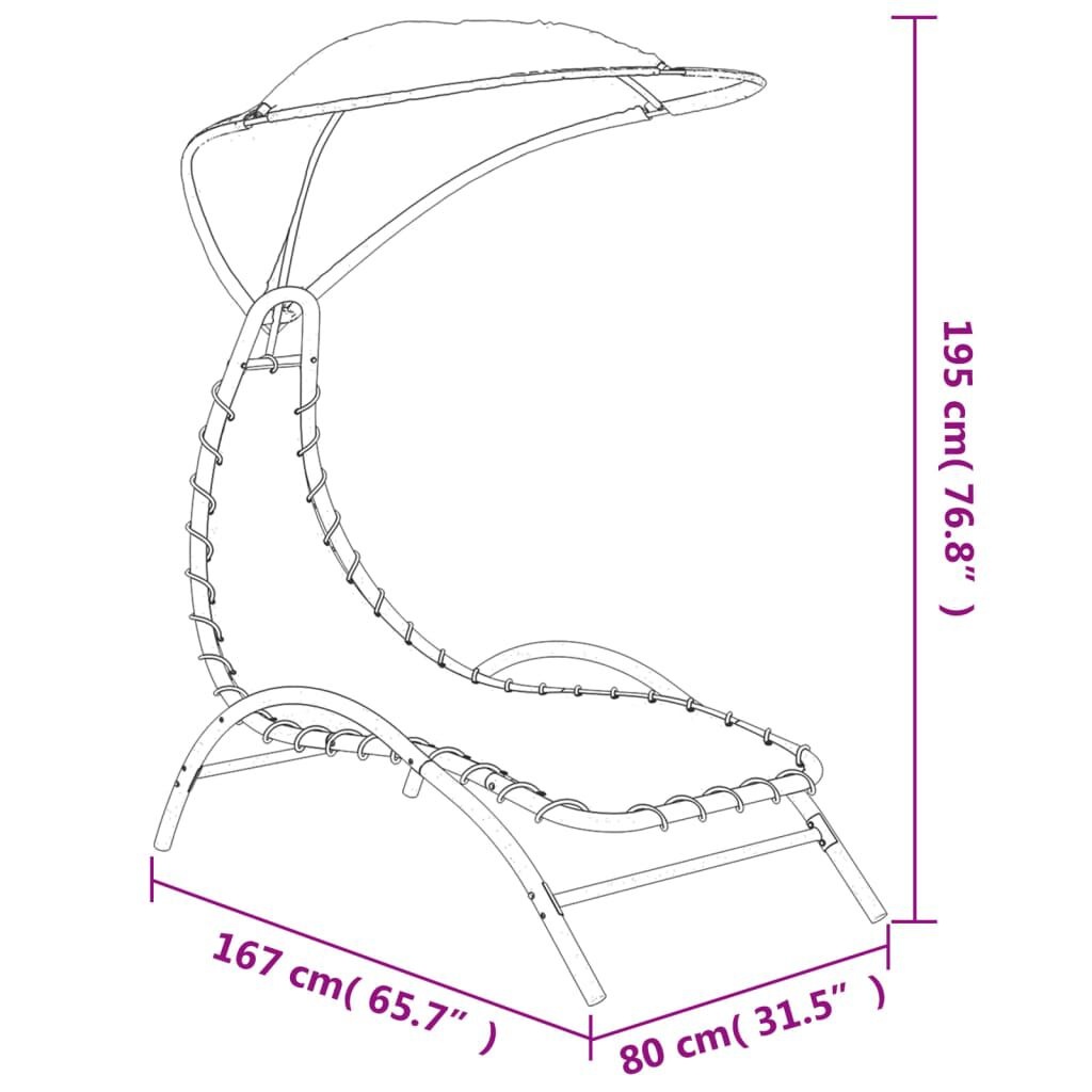 VidaXL Ligbed met Luifel Donkergrijs - 40% Korting!