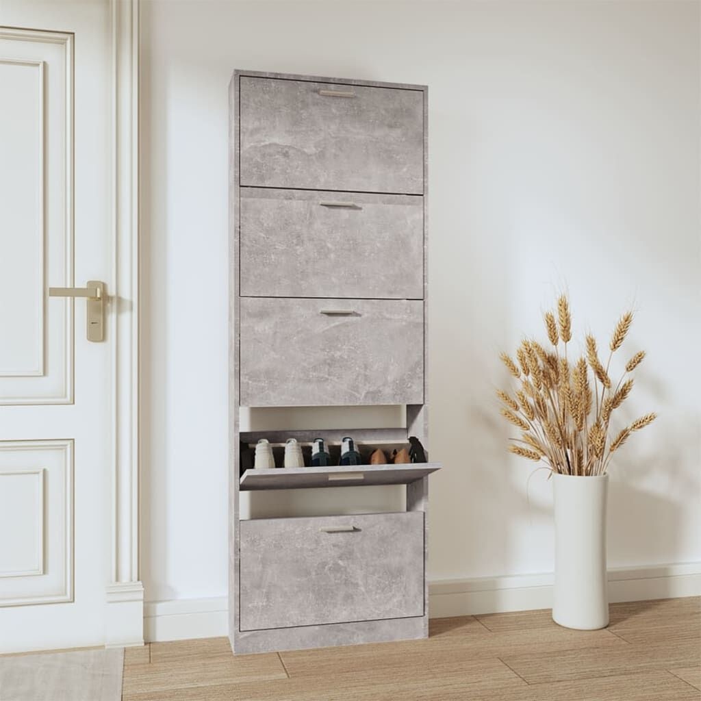 vidaXL Schoenenkast Betongrijs 59cm - 40% Korting!