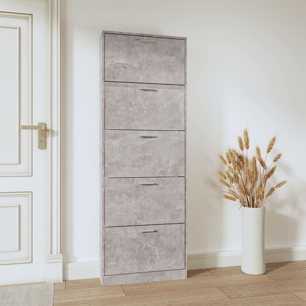 vidaXL Schoenenkast Betongrijs 59cm - 40% Korting!