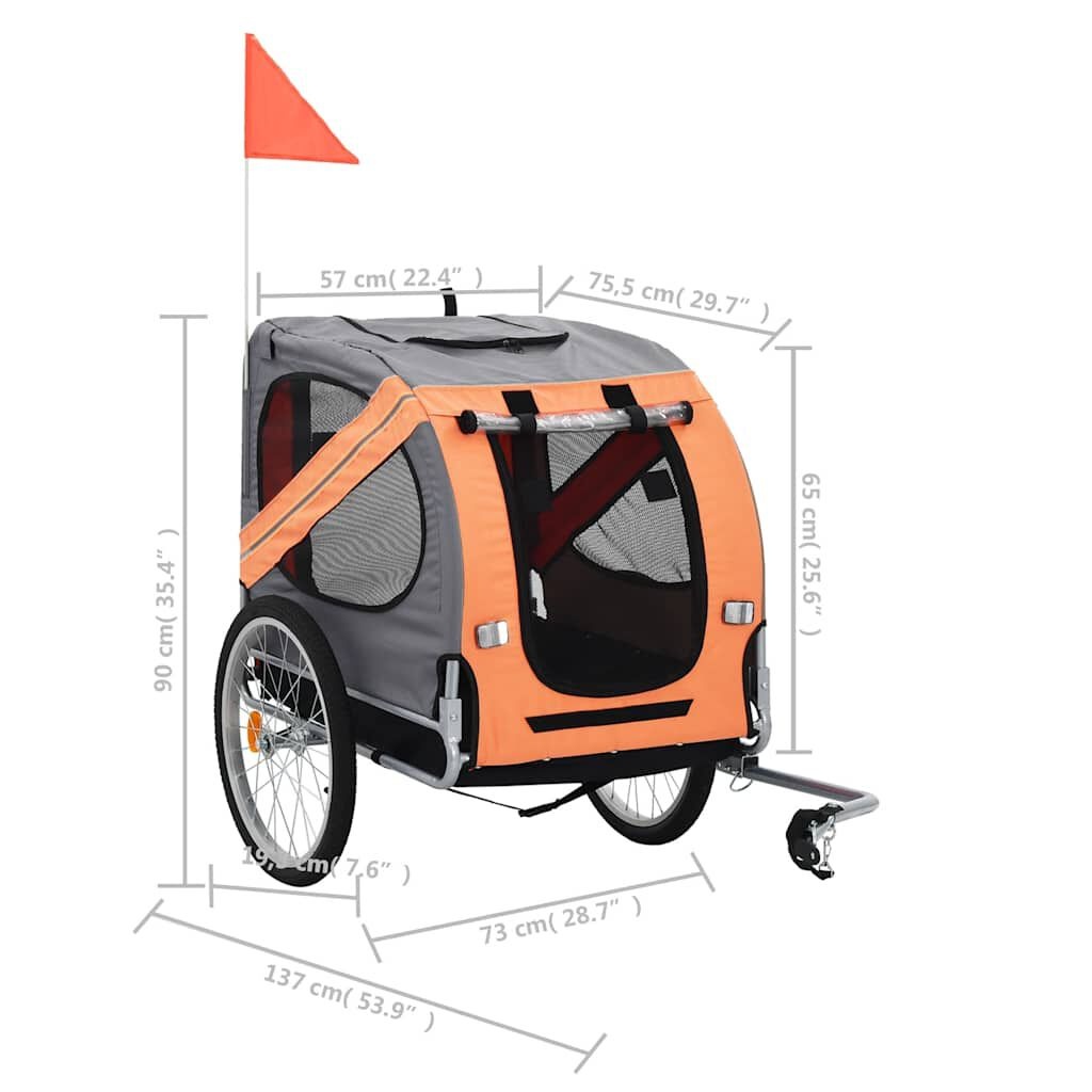 Hondenfietskar Oranje/Grijs -55% Korting! Topdeal!