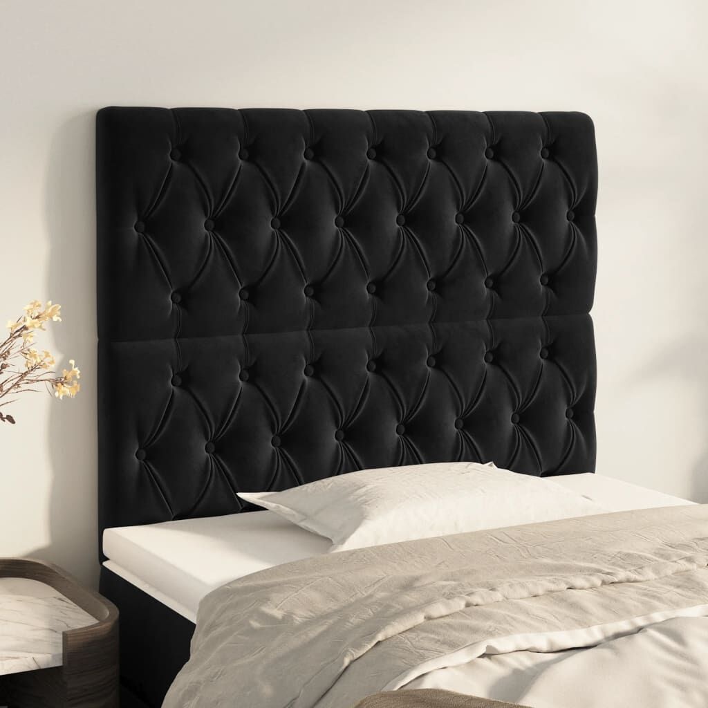 vidaXL Hoofdborden 2x 90cm Zwart Fluwel - 35% Korting!