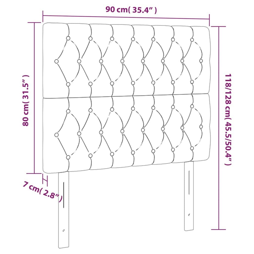 vidaXL Hoofdborden 2x 90cm Zwart Fluwel - 35% Korting!