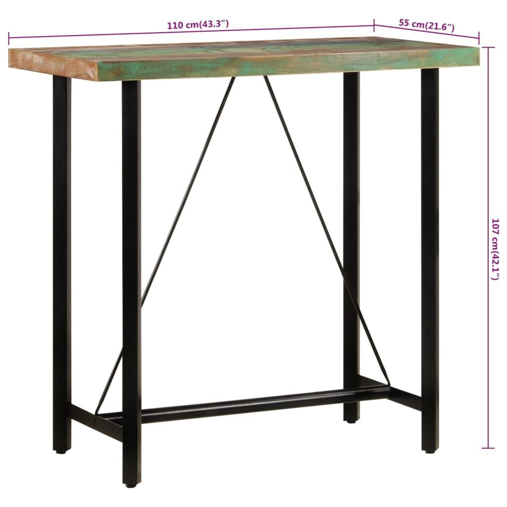 VidaXL Bartafel Recycled Hout & IJzer - 40% Korting!