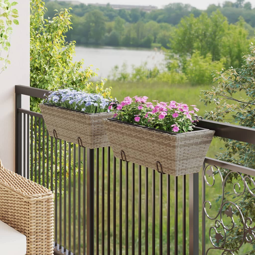 VidaXL Plantenbakken 2 stuks grijs -35%
