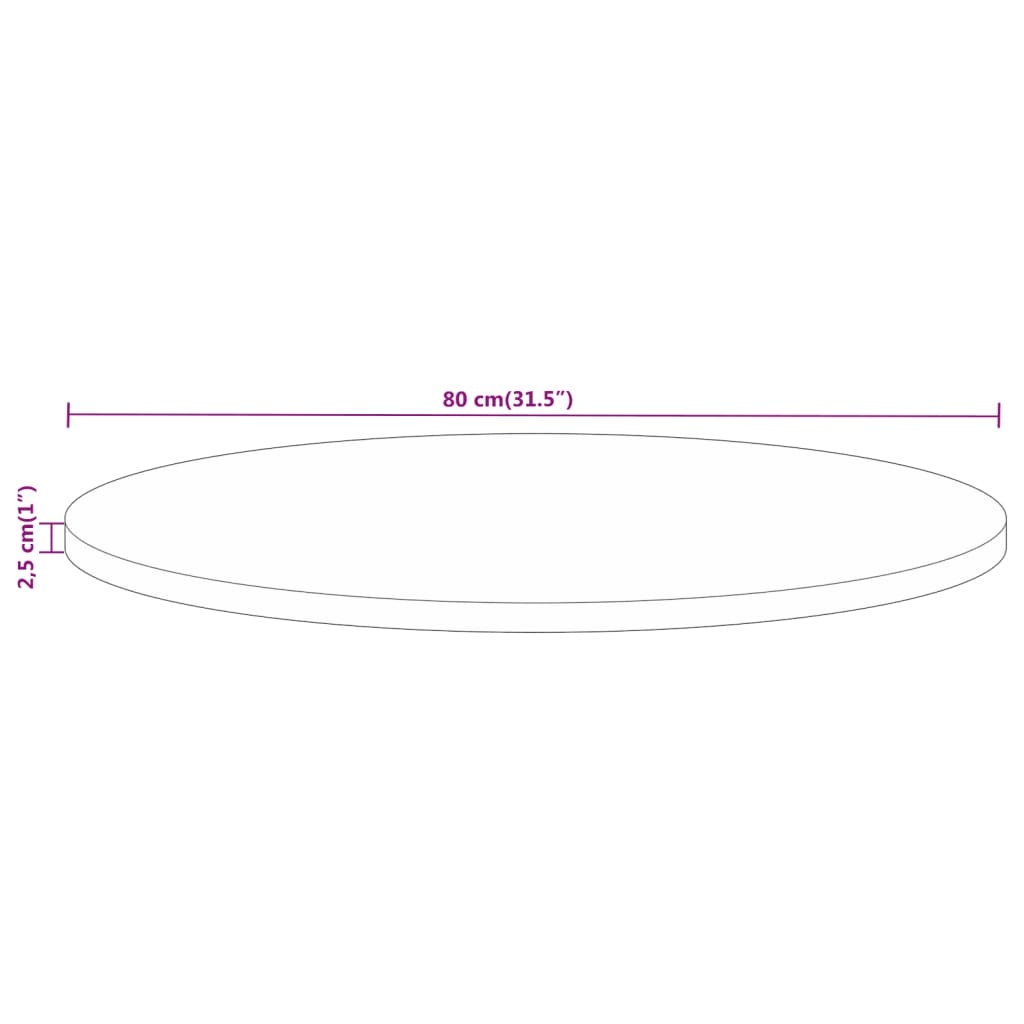vidaXL Tafelblad Ø80cm Mangohout - 55% Korting! (Retour)