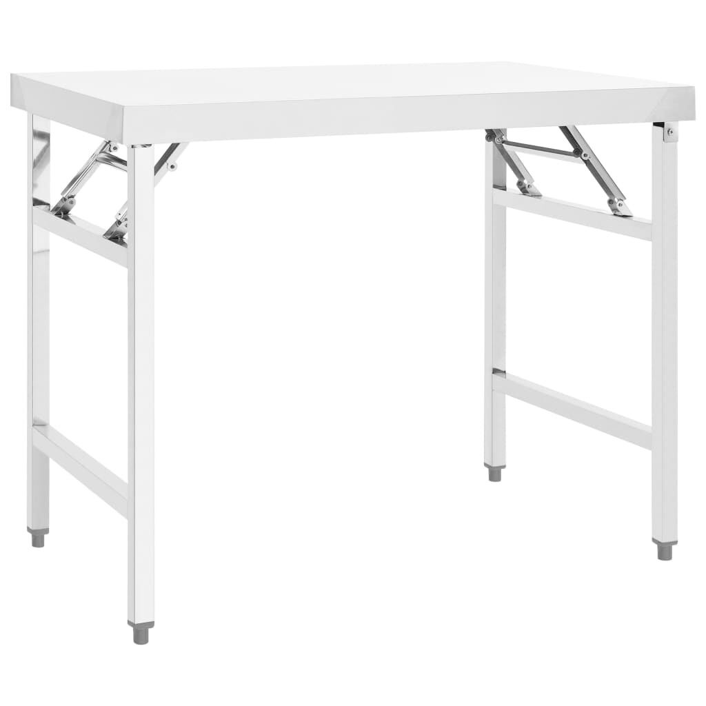 vidaXL Inklapbare Keukenwerktafel RVS - 100x60x80cm - 35% Korting!