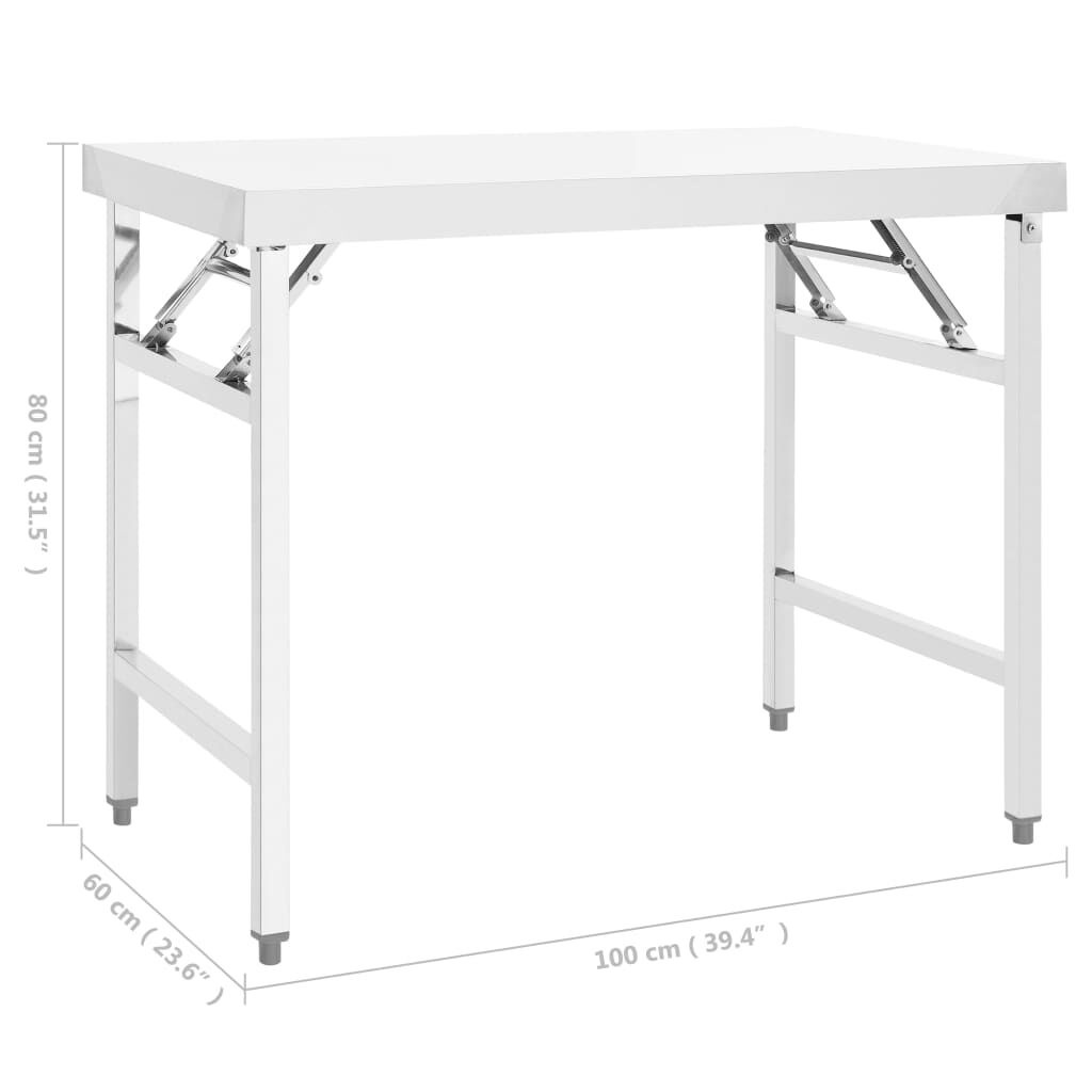 vidaXL Inklapbare Keukenwerktafel RVS - 100x60x80cm - 35% Korting!