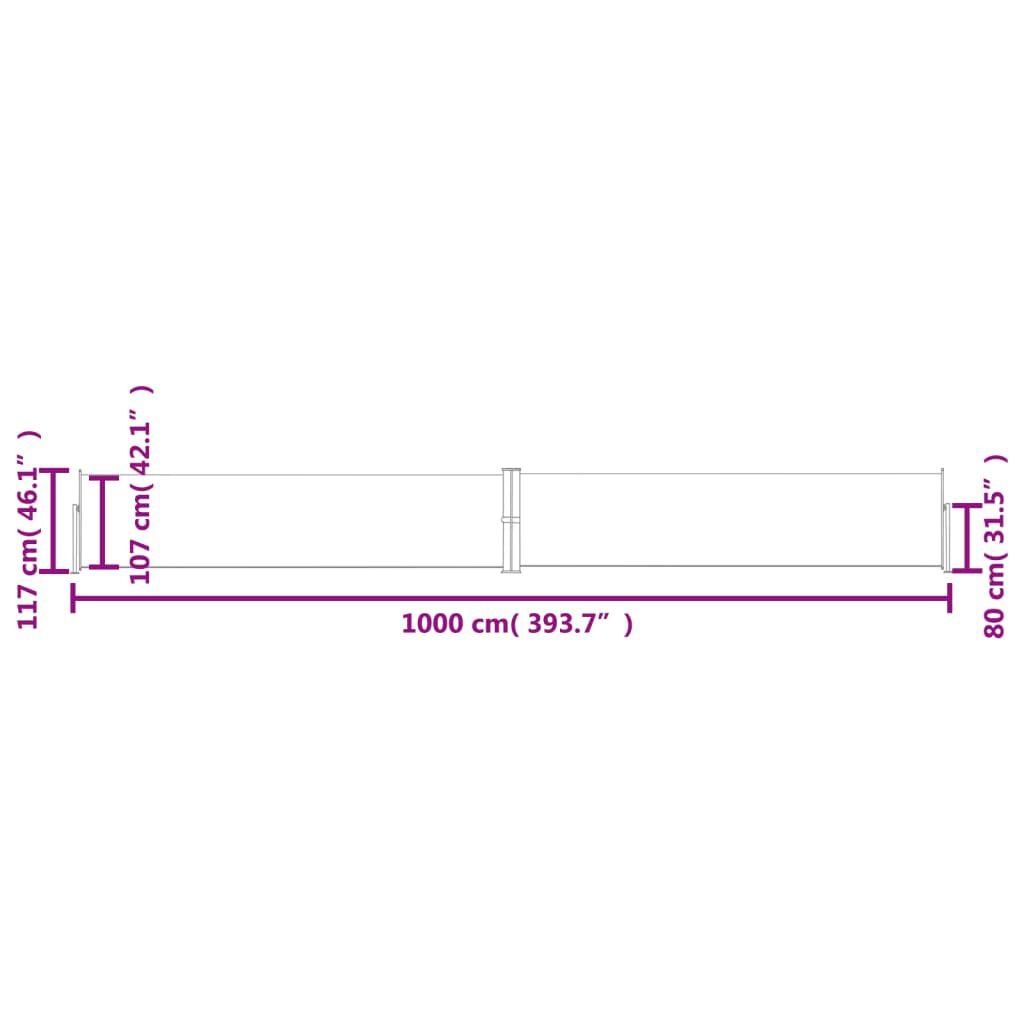 VidaXL Uittrekbaar Windscherm 180x1000cm Antraciet - 35% Korting!