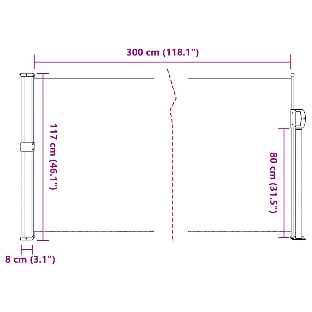 vidaXL Uittrekbaar Windscherm Wit 117x300cm - 40% Korting!