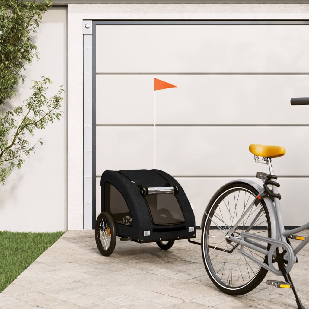 Hondenfietskar vidaXL Zwart - 40% Korting! (Lichte Gebruikerssporen)