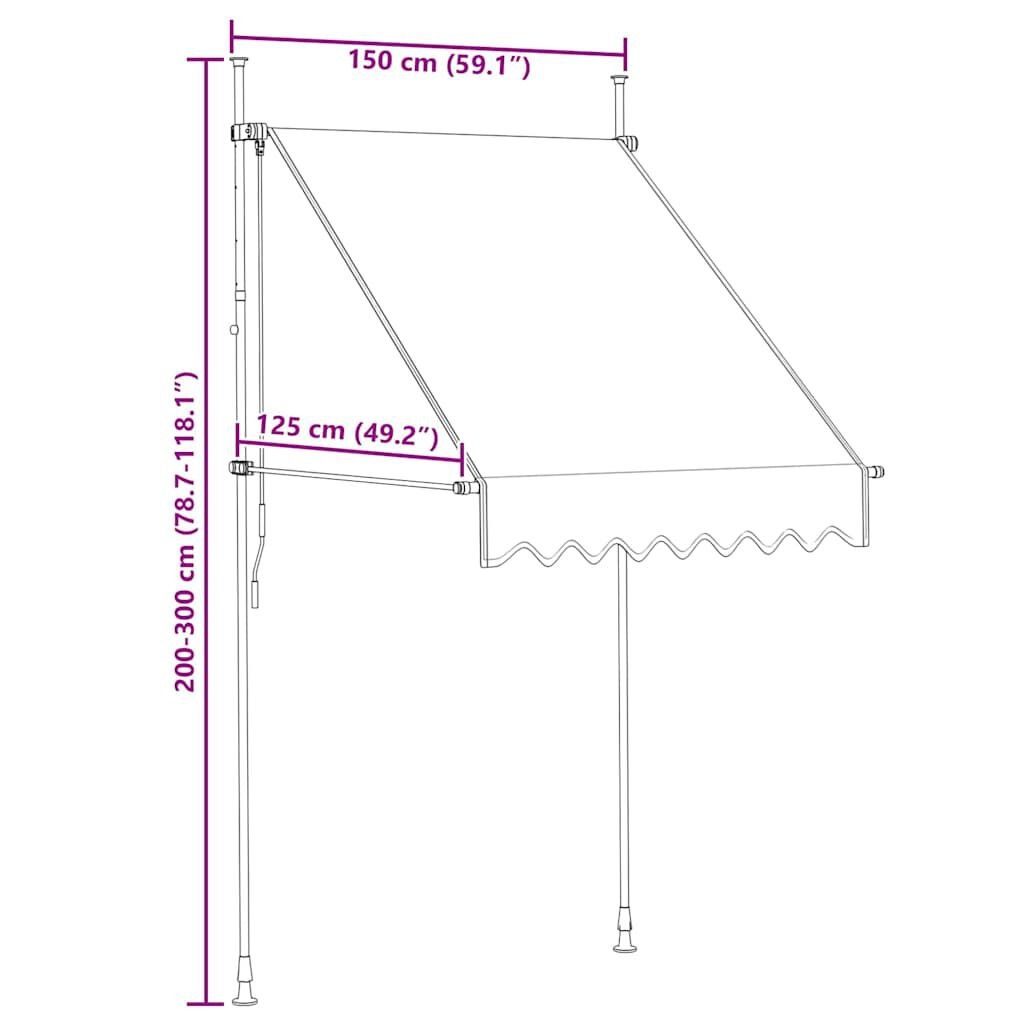 VidaXL Luifel Crème 150cm - 55% Korting! (Lichte Krasjes)