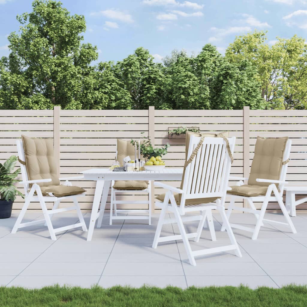 vidaXL Stoelkussens Hoge Rug Beige (4 st) - 40% Korting!