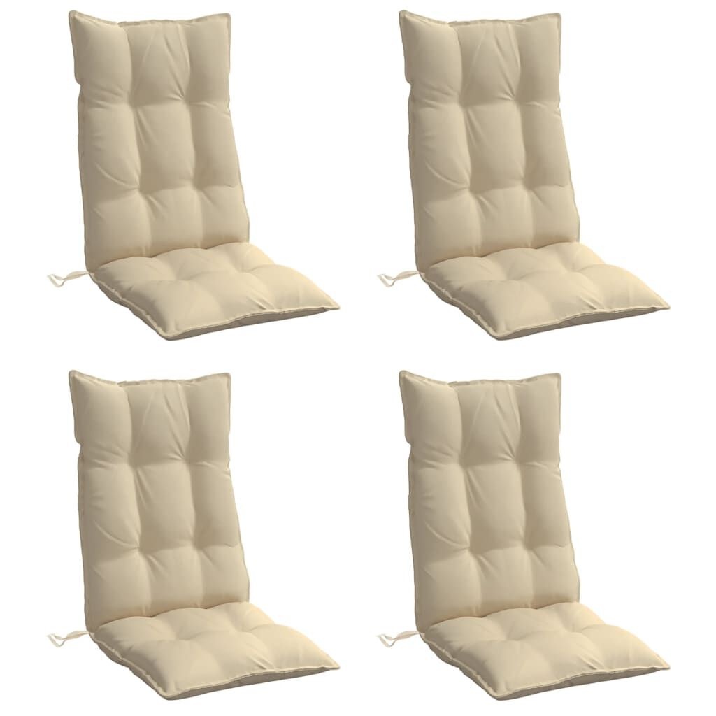 vidaXL Stoelkussens Hoge Rug Beige (4 st) - 40% Korting!