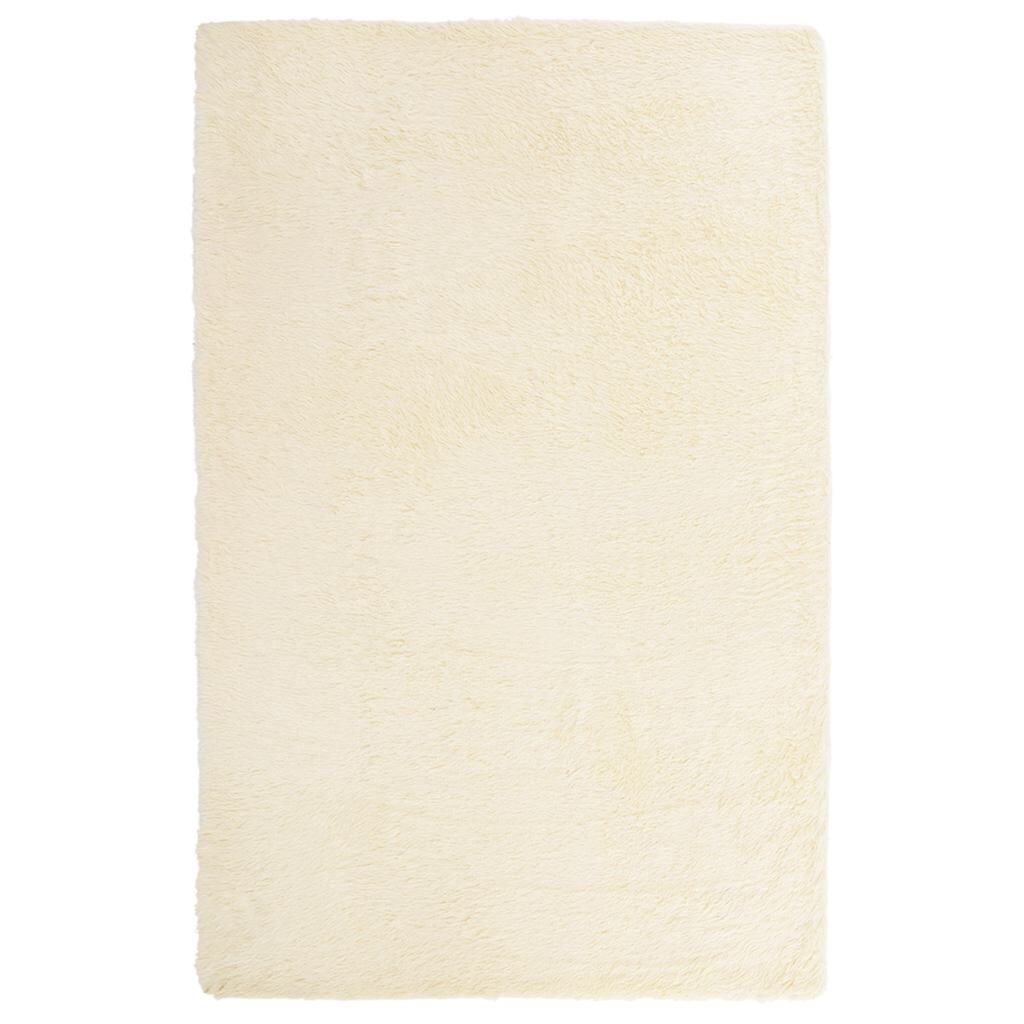 vidaXL Hoogpolig Crème Vloerkleed 130x200cm - 40% Korting!