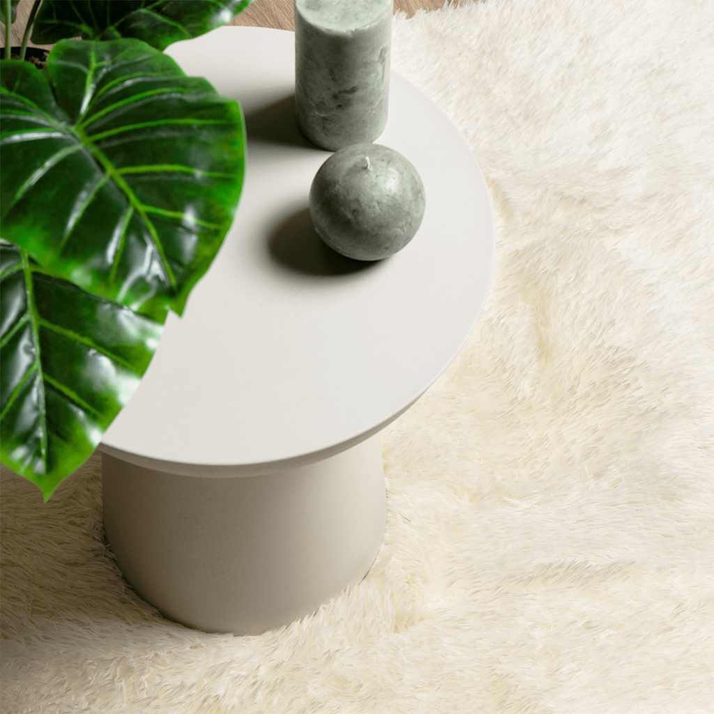 vidaXL Hoogpolig Crème Vloerkleed 130x200cm - 40% Korting!
