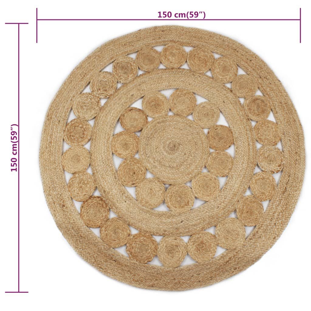 vidaXL Jute Tapijt Ø150cm - 40% Korting! Retourdeal