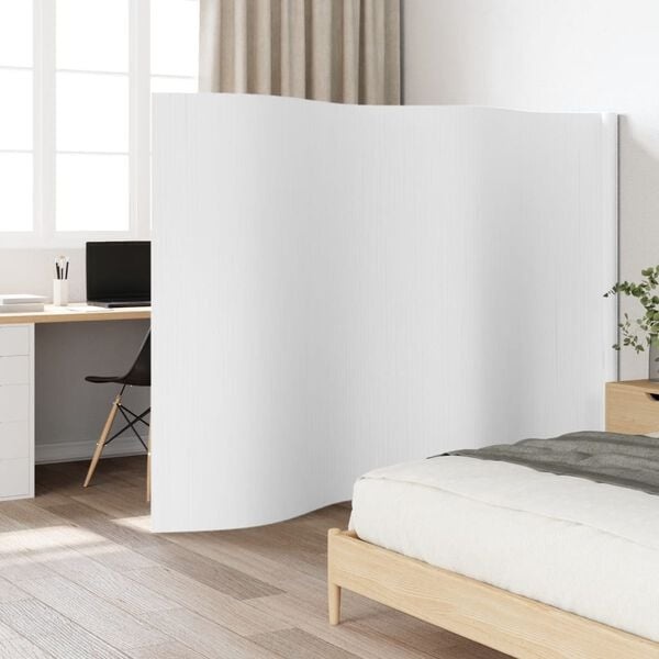 Bamboe Kamerscherm Wit 165x400cm - 35% Korting!