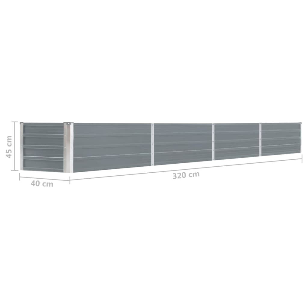 vidaXL Verhoogde Plantenbak 320cm - Grijs - 60% Korting!