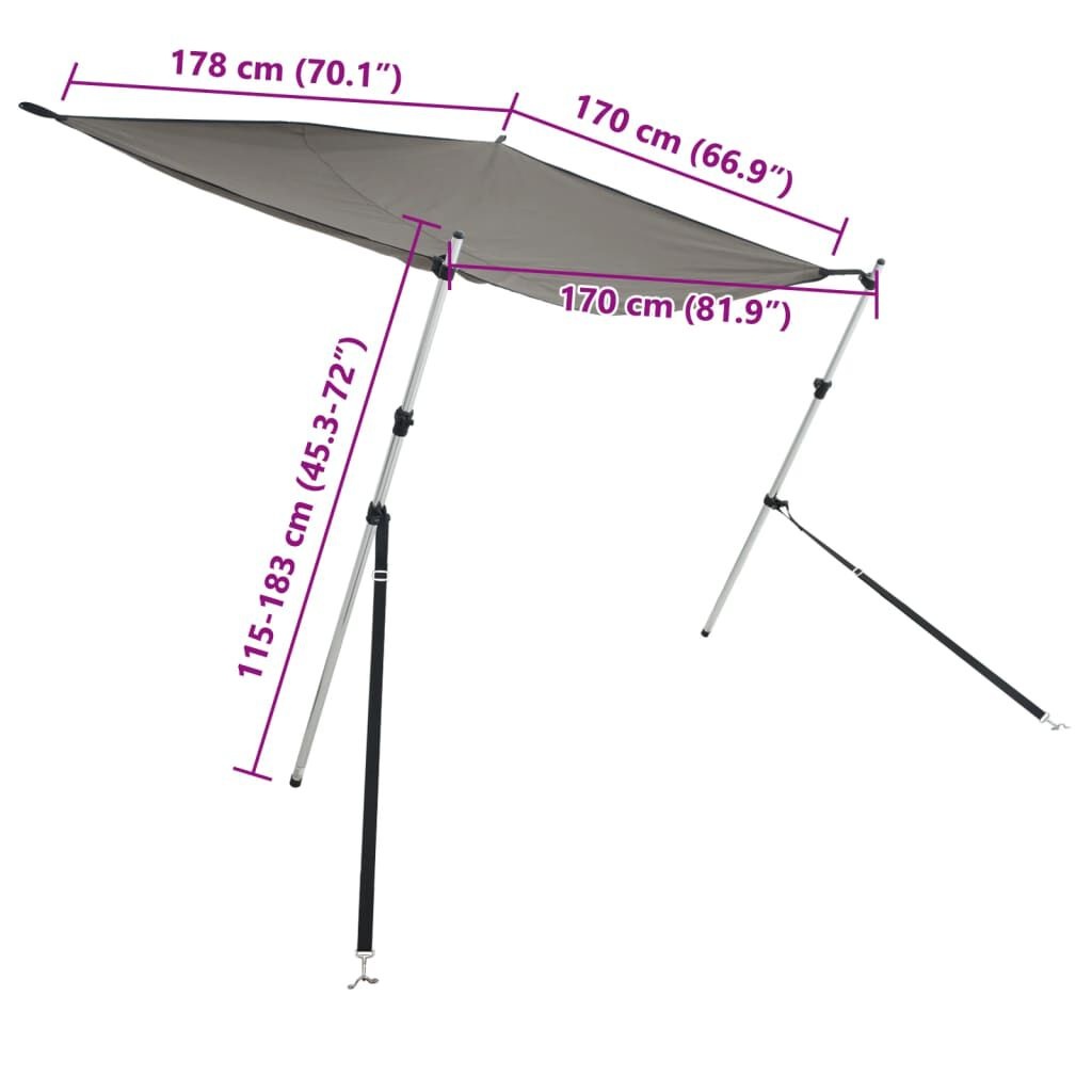 vidaXL T-Top Schaduwdoek Antraciet - 40% Korting!