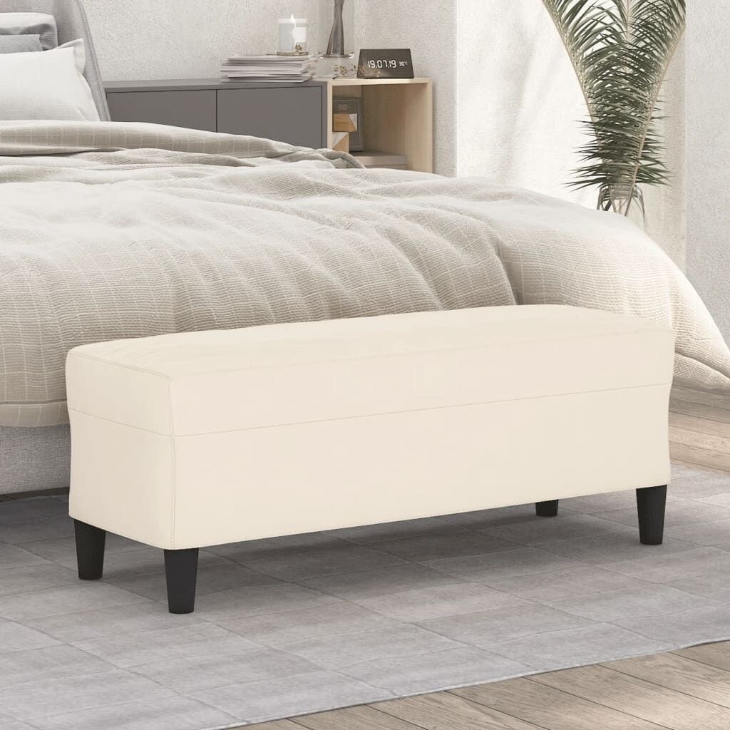 VidaXL Crème Fluweel Bankje 100cm - 40% Korting!