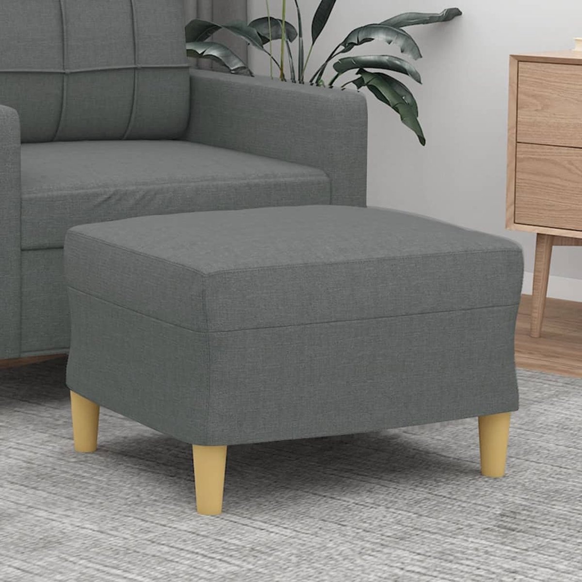 vidaXL Voetenbank Donkergrijs - 60x50x41cm - 35% Korting!
