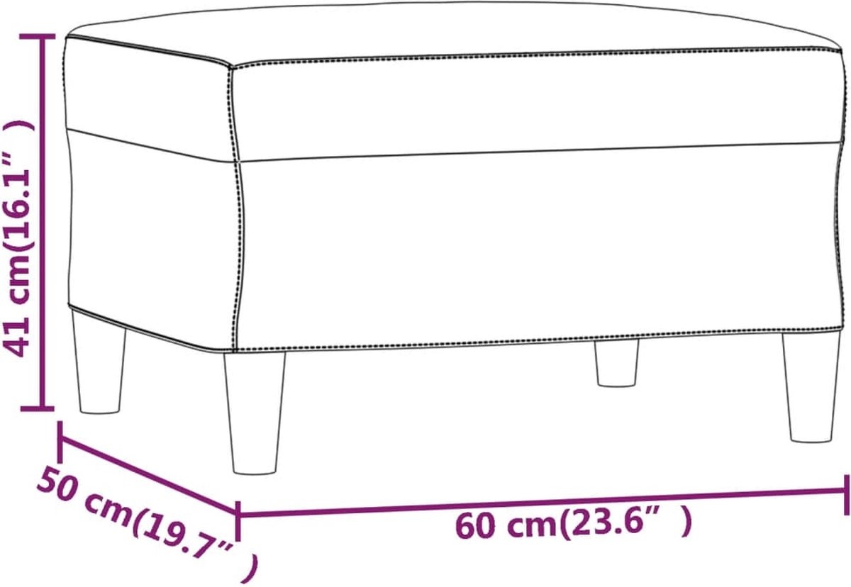 vidaXL Voetenbank Donkergrijs - 60x50x41cm - 35% Korting!